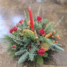 Festive Posy with Candle