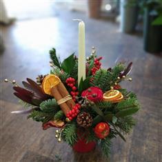 Festive Candle Design in  Pot