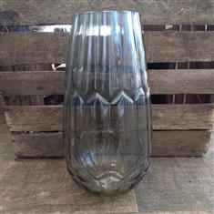 Vase - Green Glass with Pattern (33cm height)