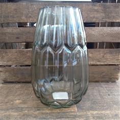 Vase - Green Glass with Pattern (28cm height)